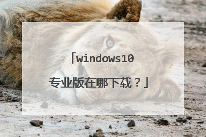 windows10 专业版在哪下载？