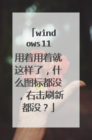 windows11用着用着就这样了,什么图标都没,右击刷新都没?