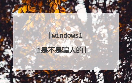 windows11是不是骗人的