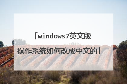 windows7英文版操作系统如何改成中文的