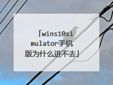 wins10simulator手机版为什么进不去