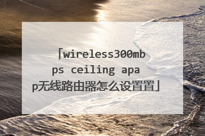 wireless300mbps ceiling apap无线路由器怎么设置置