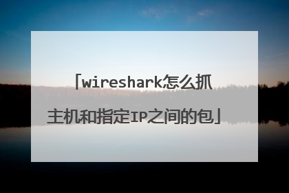 wireshark怎么抓主机和指定IP之间的包