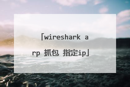 wireshark arp 抓包 指定ip