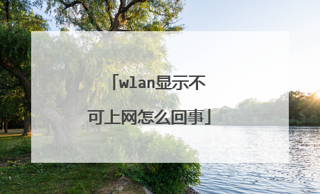 wlan显示不可上网怎么回事