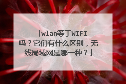wlan等于WIFI吗？它们有什么区别，无线局域网是哪一种？