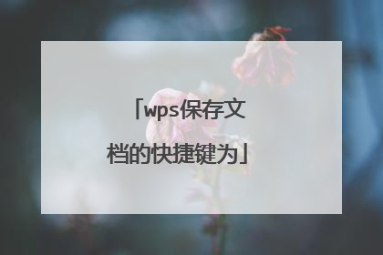 wps保存文档的快捷键为