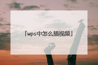 wps中怎么插视频