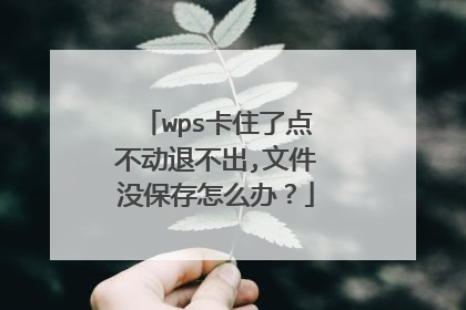 wps卡住了点不动退不出,文件没保存怎么办?