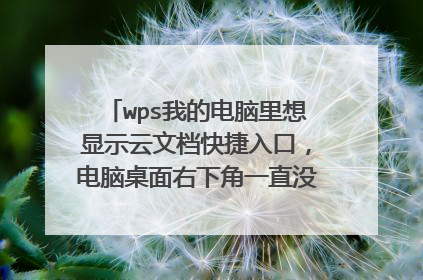 wps我的电脑里想显示云文档快捷入口,电脑桌面右下角一直没有云文档小图标,找不到那个设置怎么办