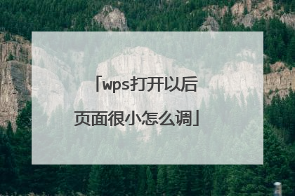wps打开以后页面很小怎么调