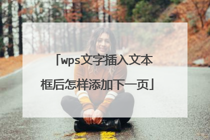 wps文字插入文本框后怎样添加下一页
