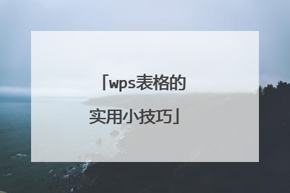 wps表格的实用小技巧