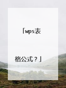 wps表格公式?