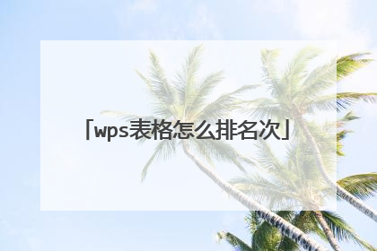 wps表格怎么排名次