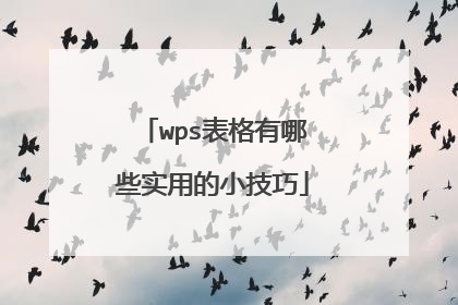 wps表格有哪些实用的小技巧