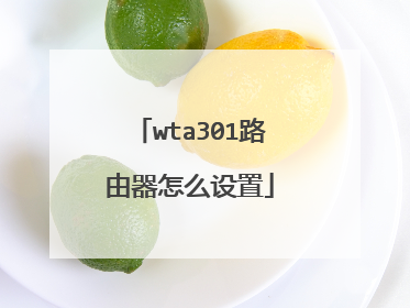 wta301路由器怎么设置