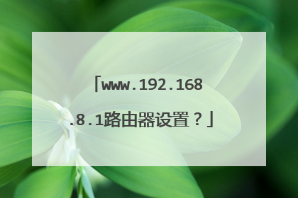 www.192.168.8.1路由器设置?