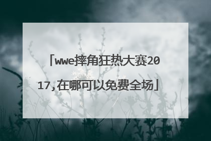 wwe摔角狂热大赛2017,在哪可以免费全场
