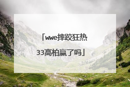 wwe摔跤狂热33高柏赢了吗