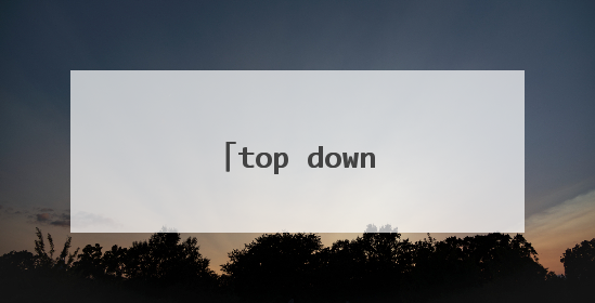 top down是什么意思的缩写