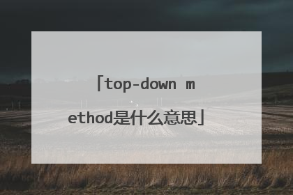 top-down method是什么意思