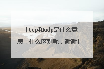 tcp和udp是什么意思,什么区别呢,谢谢