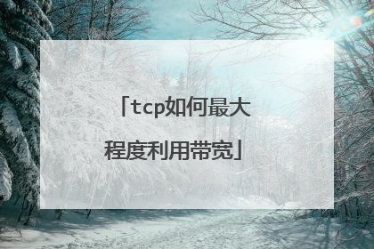 tcp如何最大程度利用带宽