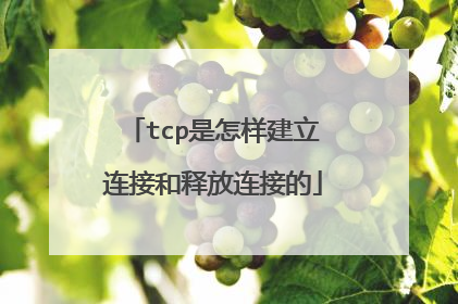 tcp是怎样建立连接和释放连接的