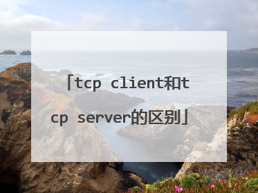 tcp client和tcp server的区别