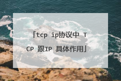 tcp ip协议中 TCP 跟IP 具体作用