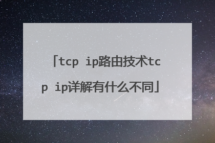 tcp ip路由技术tcp ip详解有什么不同