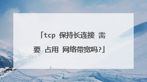 tcp 保持长连接 需要 占用 网络带宽吗?