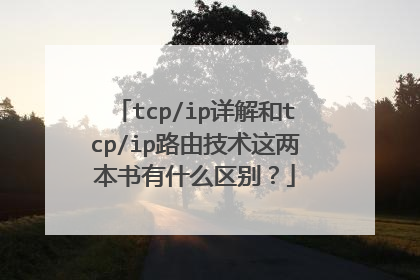 tcp/ip详解和tcp/ip路由技术这两本书有什么区别？