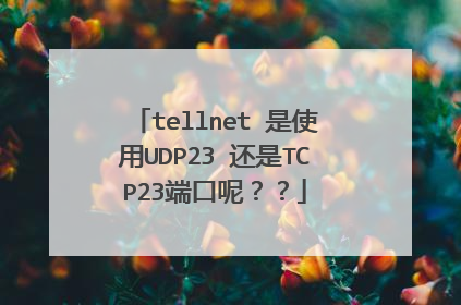 tellnet 是使用UDP23 还是TCP23端口呢？？
