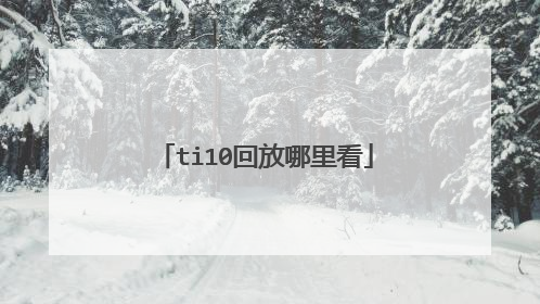 ti10回放哪里看