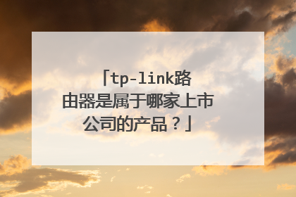 tp-link路由器是属于哪家上市公司的产品？