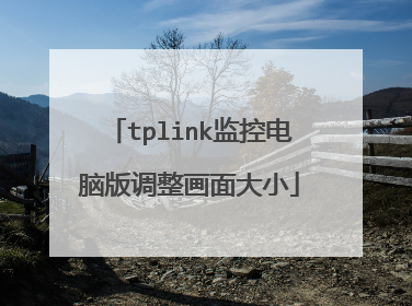tplink监控电脑版调整画面大小