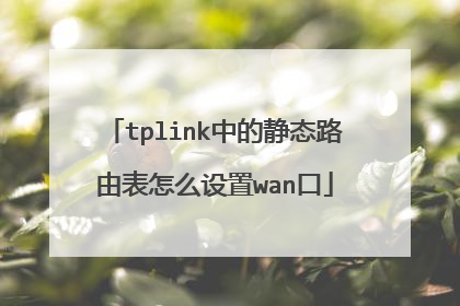 tplink中的静态路由表怎么设置wan口