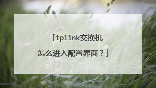 tplink交换机怎么进入配置界面？