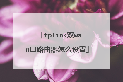 tplink双wan口路由器怎么设置