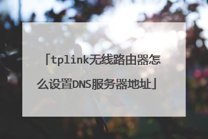 tplink无线路由器怎么设置DNS服务器地址