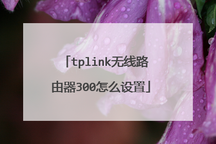 tplink无线路由器300怎么设置