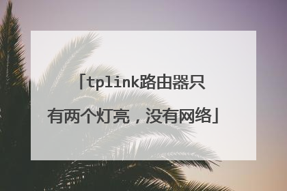 tplink路由器只有两个灯亮，没有网络