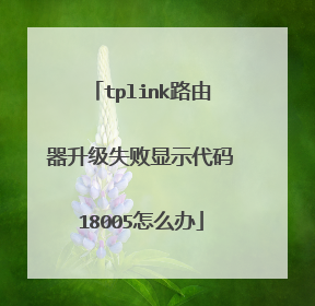 tplink路由器升级失败显示代码18005怎么办