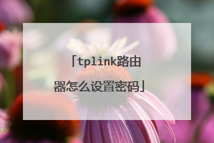 tplink路由器怎么设置密码
