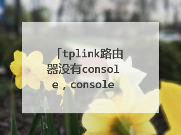 tplink路由器没有console，console线应该插在哪？