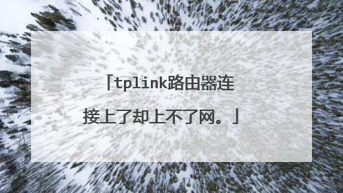 tplink路由器连接上了却上不了网。