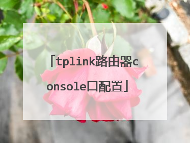 tplink路由器console口配置