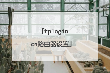 tplogincn路由器设置
